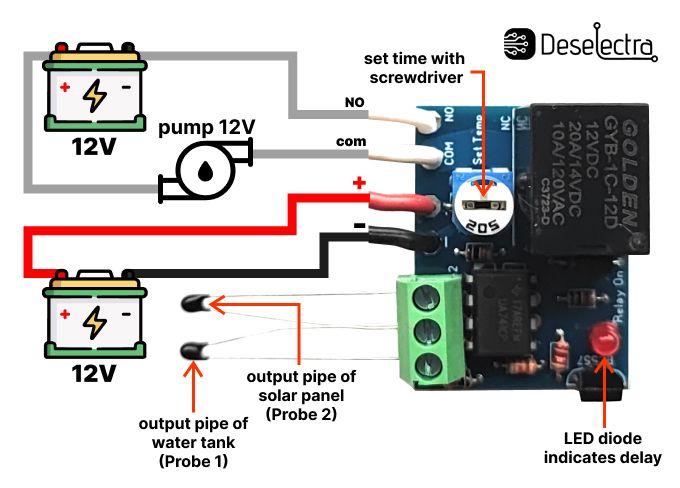 Differential thermostat mini 12V wiring diagram